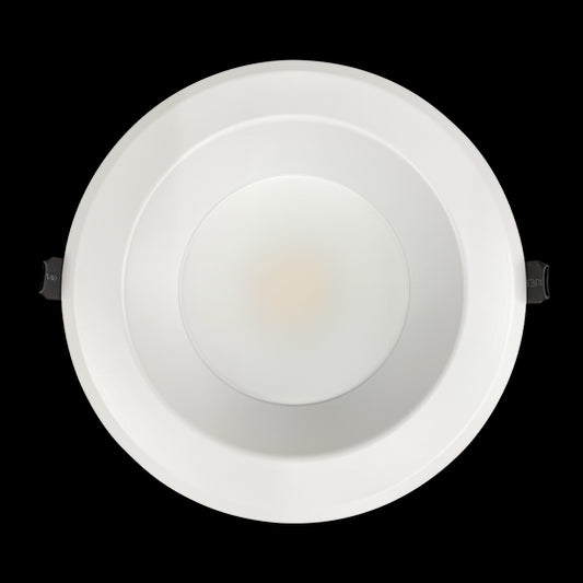 Luxrite LED 4" Round Commercial Downlight, Wattage Selectable - 7/9/12W, Lumen Selectable - 600/800/1000, Color Selectable - 2700K/3000K/3500K/4000K/5000K, White Finish, Dimmable, Pack of 2 (LR23947)