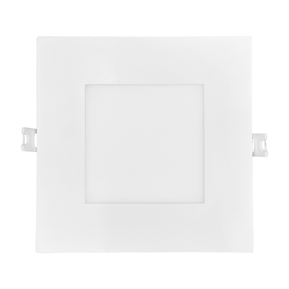 Luxrite LED 6" Mini Panel High Output Square Smooth Canless Wafer Spotlight, 15W, 1400 Lumens, Color Selectable - 2700K/3000K/3500K/4000K/5000K, 80 CRI, White Finish, Dimmable, Pack of 2 (LR23747)