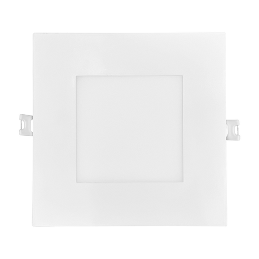 Luxrite LED 6" Mini Panel High Output Square Smooth Canless Wafer Spotlight, 15W, 1400 Lumens, Color Selectable - 2700K/3000K/3500K/4000K/5000K, 80 CRI, White Finish, Dimmable (LR23747)