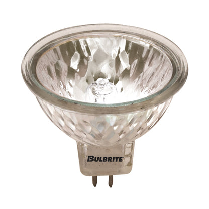 Bulbrite FMW/35K 35 Watt Dimmable Cool Color Halogen Lensed MR16, Bi-Pin GU5.3 Base, Neutral White