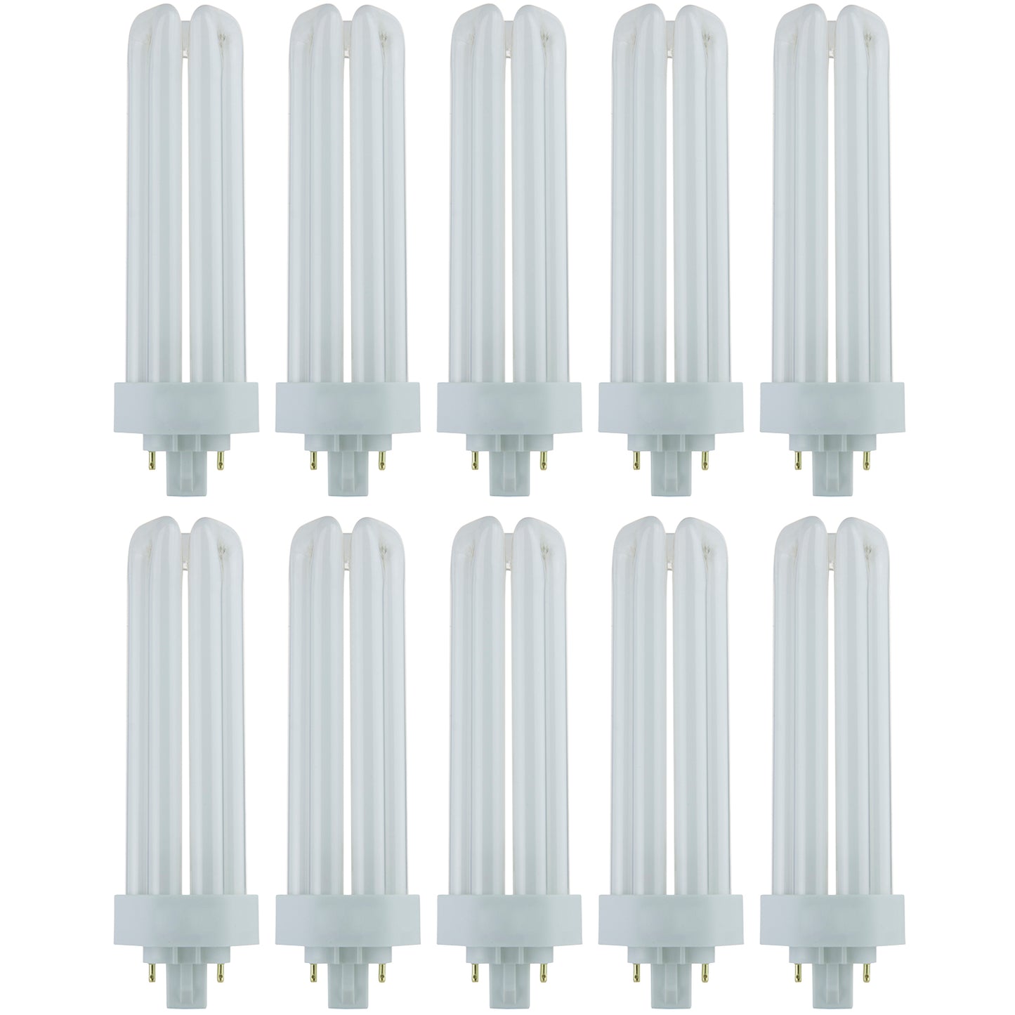 Sunlite PLT42/E/SP65K/10PK Fluorescent 42W PLD Triple U-Shaped Twin Tube CFL Bulbs, 4-Pin GX24Q-4 Base, 6500K Daylight, 10 Pack