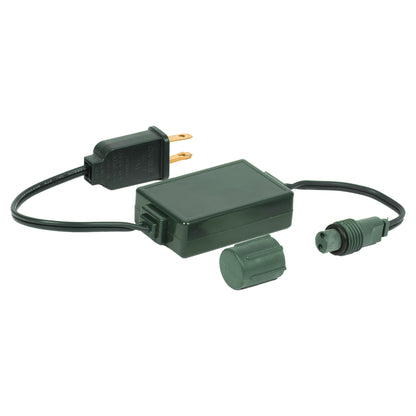 Vickerman 12 UL Rectified Coaxial Green Wire Male Plug Power Cord - 4 Pack.