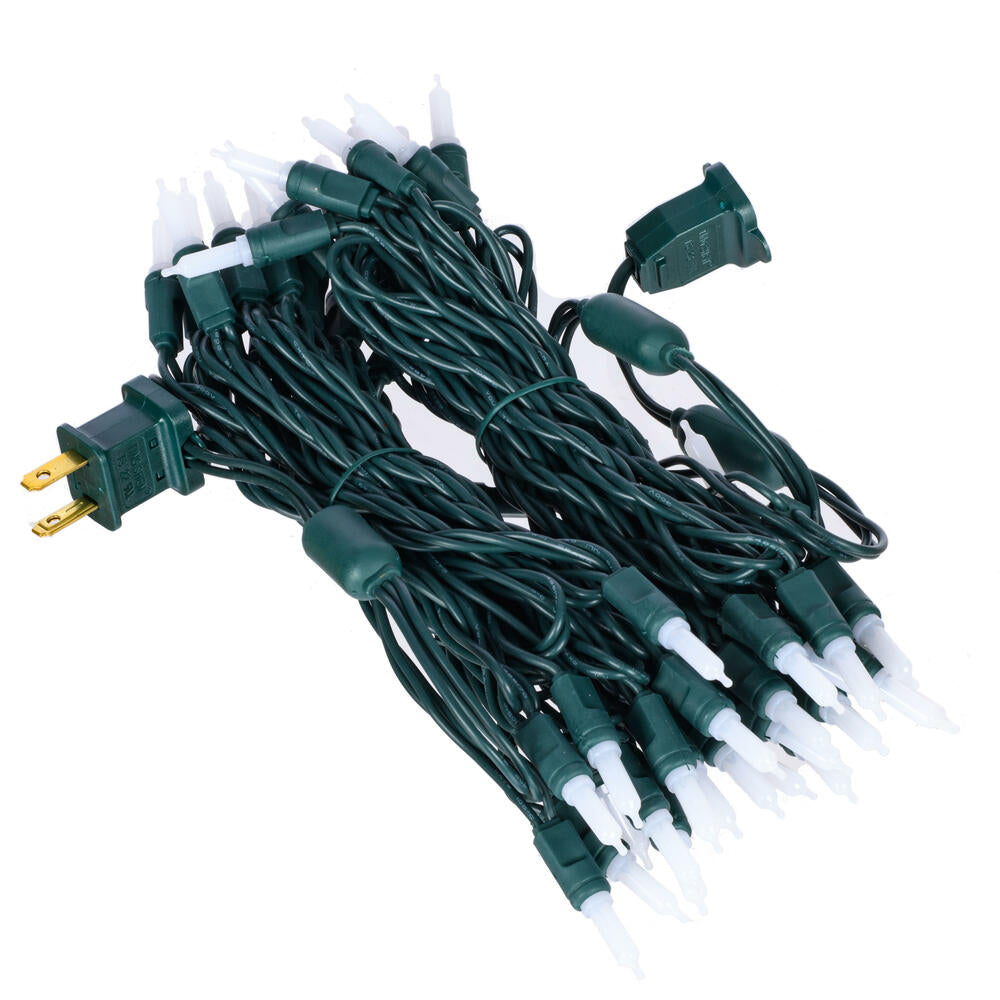 Vickerman 25' Frosted Warm White Single Mold Italian LED Christmas light set.- 2 Pack