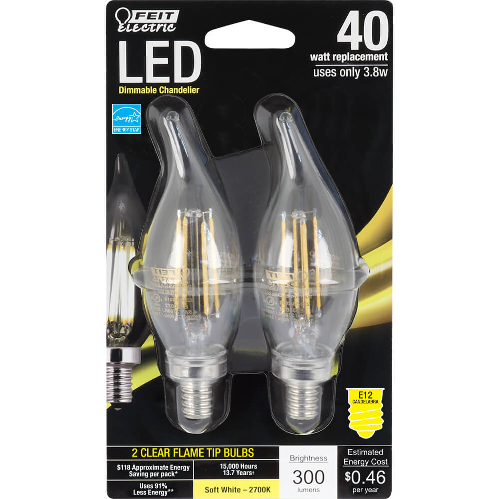 300 Lumen 2700K Dimmable Flame Tip LED