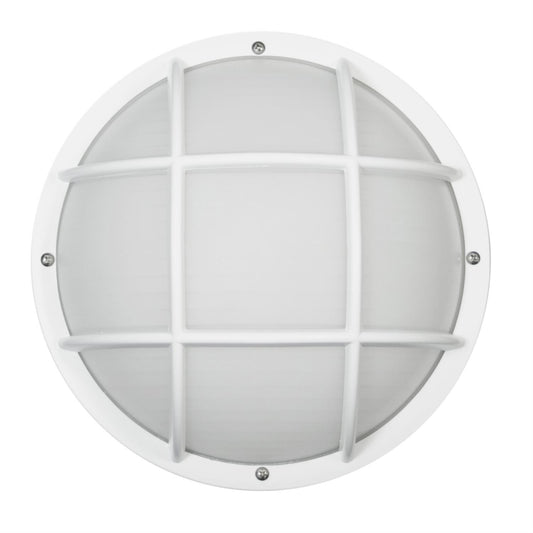 Sunlite Decorative Outdoor Energy Saving Eurostyle Grid Fixture, White Finish, Frosted Lens