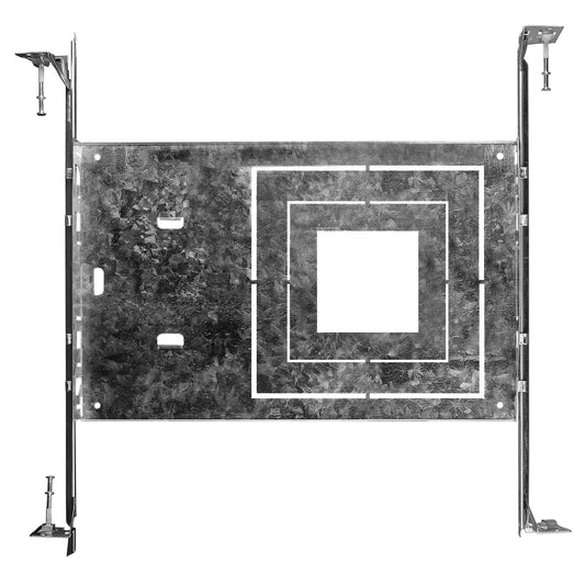 Luxrite 3 Sizes Square New Construction Mounting Plate, Galvanized Steel Finish (LR41005)