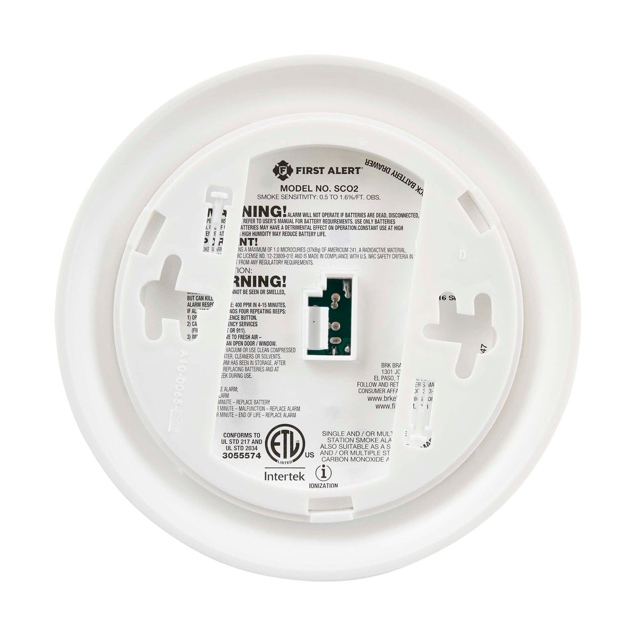 SCO2B Battery-Operated Combination Smoke and Carbon Monoxide Alarm