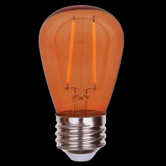 Luxrite LED Filament S14 Light Bulb, E26 Medium Base, 0.5W, Orange Transparent Bulb Finish, Pack of 9 (LR21733)