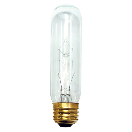 Bulbrite 25T10C 25 Watt Incandescent Showcase/Aquarium/Display T10 Tubular Bulb, Medium Base, Clear