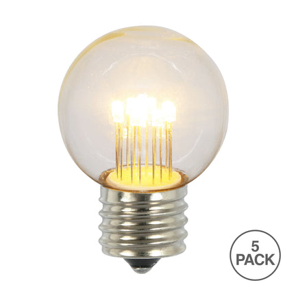 Vickerman Warm White Glass G50 Transparent LED Replacement Bulb, 10 Pack