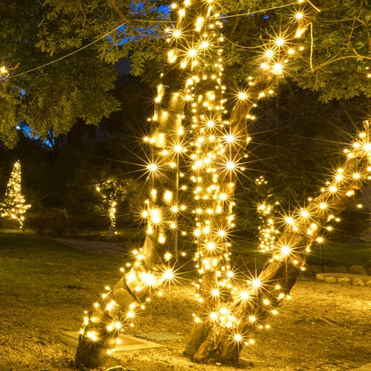 50 Light LED Conical (5MM) Light Set Warm White Bulbs on Green Wire, Approx. 17'4" Long