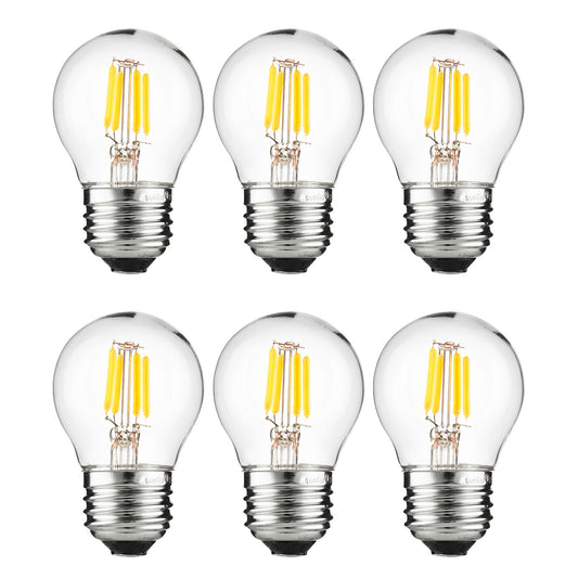 Sunlite 40963 LED G16 Filament Globe Light Bulb, 3 Watts (25W Equivalent), 250 Lumens, Dimmable, Medium E26 Base, Short Bulbs for Bedroom, Kitchen, 2700K Warm White, 6 Count