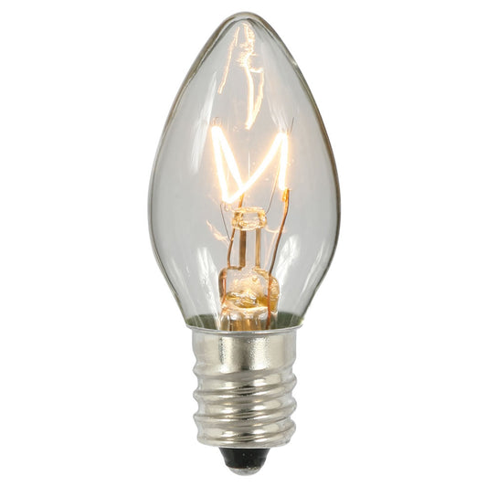 Vickerman C7 Clear Replacement Bulb, 130 Volt, 5 Watt, UL, E12 Base, 75 Pack