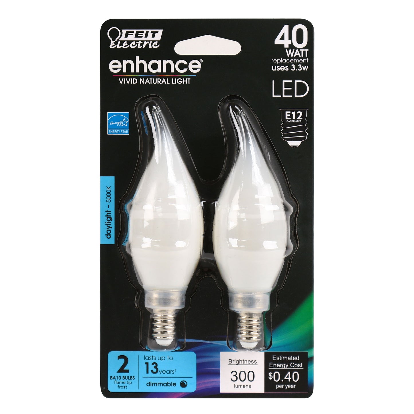 300 Lumen 5000K Dimmable Flame Tip LED