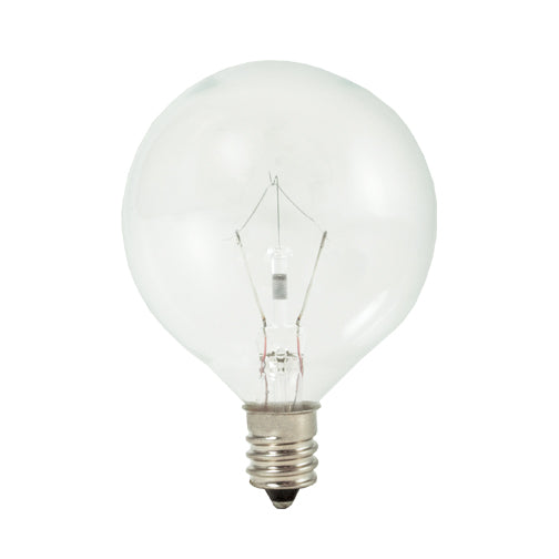 Bulbrite KR25G16CL 25 Watt Krystal Touch Dimmable Krypton G16 Globe Bulb, Candelabra Base, Clear