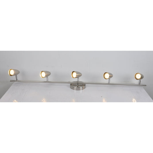 Sunlite 45063 Straight Track Light Fixture 5 Heads 45" GU10 Base Brushed Nickel