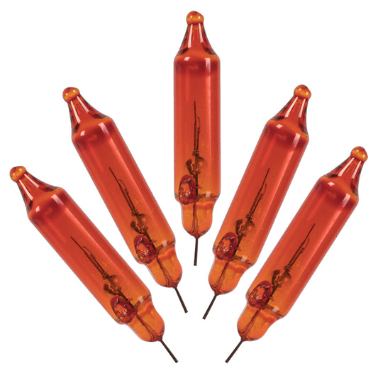 Vickerman Amber Glass Incandescent Mini Bulb with Pinched Base, 3.5 Volt 125mA, 500/Bag- 3 Bags