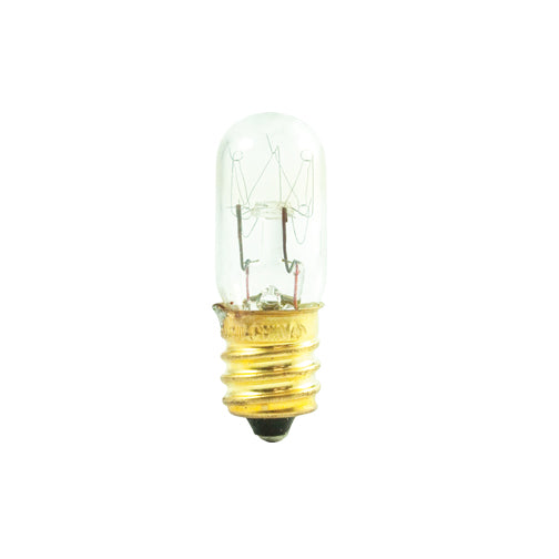 Bulbrite 6T4/130V 6 Watt Incandescent Appliance & Amusement T6 Tubular Bulb, Candelabra Base, Clear