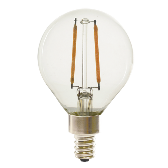 Luxrite LED G16.5 Filament Style Globe Light Bulb, E12 Candelabra Base, 4W, 5000K - Bright White, 400 Lumens, 80 CRI, Clear Finish, Dimmable (LR21611)