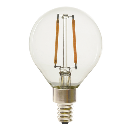Luxrite LED G16.5 Filament Style Globe Light Bulb, E12 Candelabra Base, 4W, 5000K - Bright White, 400 Lumens, 80 CRI, Clear Finish, Dimmable (LR21611)