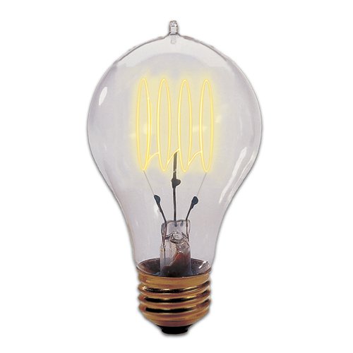 Bulbrite NOS25-VICTOR-6PK 25 Watt Nostalgic Incandescent Edison A19, Quad Loop Filament, Medium Base, Antique, 6-Pack