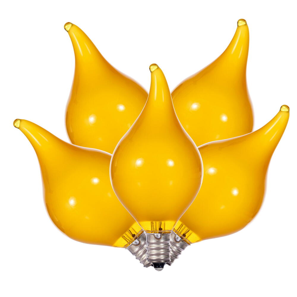 Vickerman 5 Amber LED G45 Glass Flame Tip Replacement Bulbs. - 3 Pack