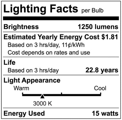 Luxrite LED PAR38 Spotlight Light Bulb, 15W, 1250 Lumens, 3000K - Soft White, 80 CRI, White Finish, Dimmable (LR31616)