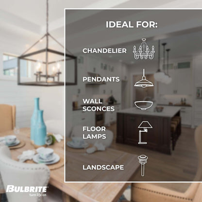 Bulbrite LED Filament Pack of (4) 3.5 Watt Mini T4 Light Bulbs with Clear Finish and Bi-Pin (G9) Base - 3000K (Soft White Light), 300 Lumens