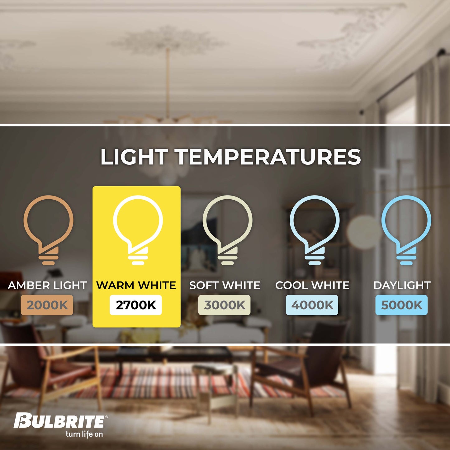 Bulbrite Fiesta Pack of (4) 4 Watt Dimmable F15 LED Filament Light Bulb with Clear Iridescent Glass Finish and Medium (E26) Base - 2700K (Warm White Light), 320 Lumens