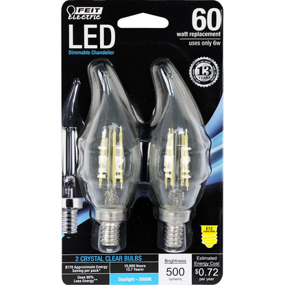 500 Lumen 5000K Dimmable Flame Tip LED