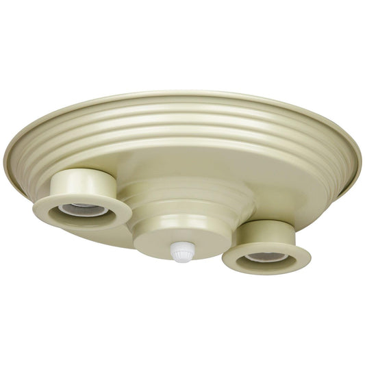 Sunlite 2 Lamp Deep Beam Ceiling Fixture, Beige Finish