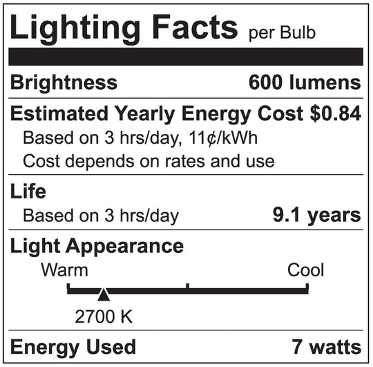 Luxrite LED 7W A15 Bulb, 2700K - Warm Wh...80 CRI, Frost Finish, Dimmable, Pack of 25 (LR21350)