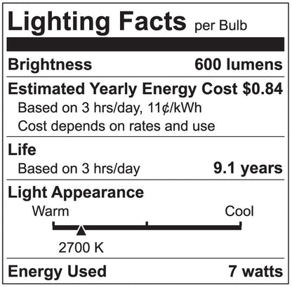 Luxrite LED 7W A15 Bulb, 2700K - Warm Wh...80 CRI, Frost Finish, Dimmable, Pack of 25 (LR21350)