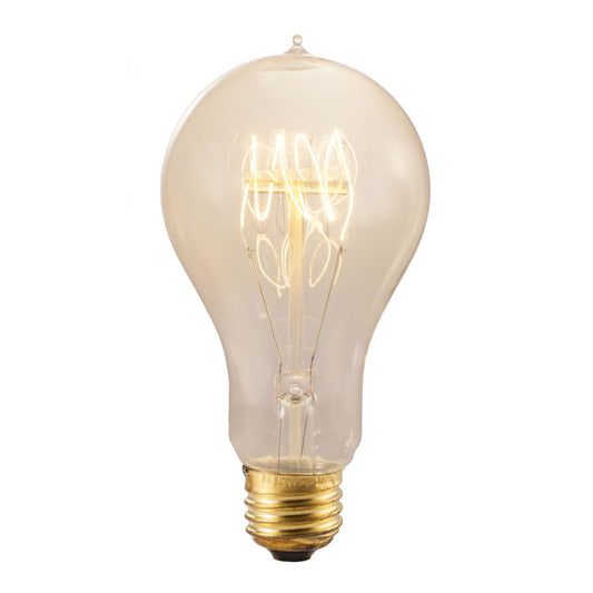 Bulbrite NOS25-VICTOR/A23 25 Watt Nostalgic Incandescent Edison A23, Victorian Loop Filament, Medium Base, Antique Finish