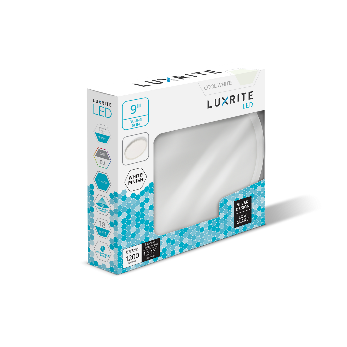 Luxrite Surface Mount LED18/SLIM9/40K/W/RD 4000K Cool White