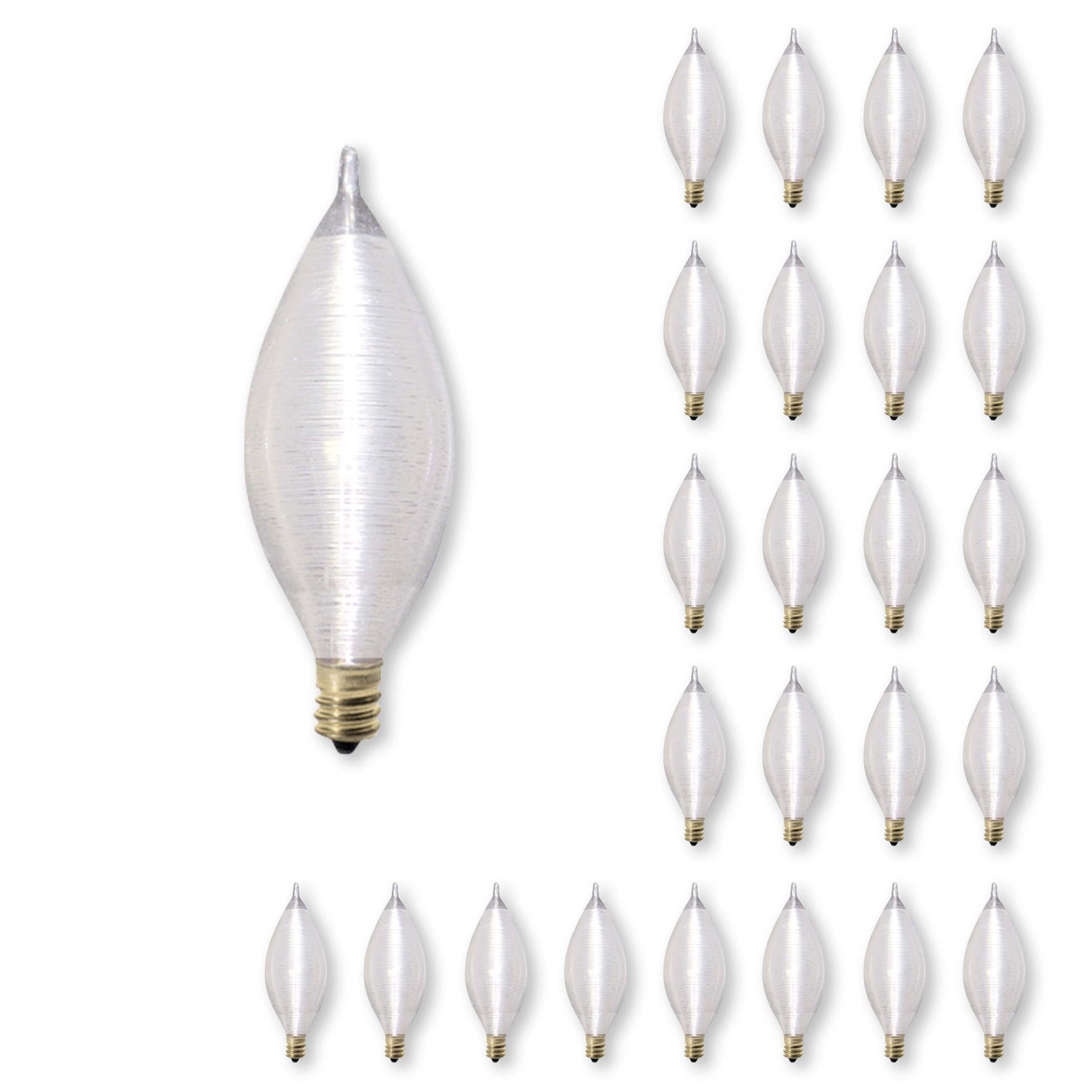 Bulbrite Spunlite 25 Watt Dimmable C11 Incandescent Light Bulbs with Candelabra (E12) Base, Satin Finish, Pack of 25