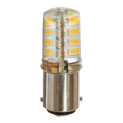Luxrite LED T4 Shaped Double Contact Light Bulb, BA15D Base, 3W, 200 Lumens, 120V, 2700K - Warm White, 80 CRI, Clear Finish (LR24629)