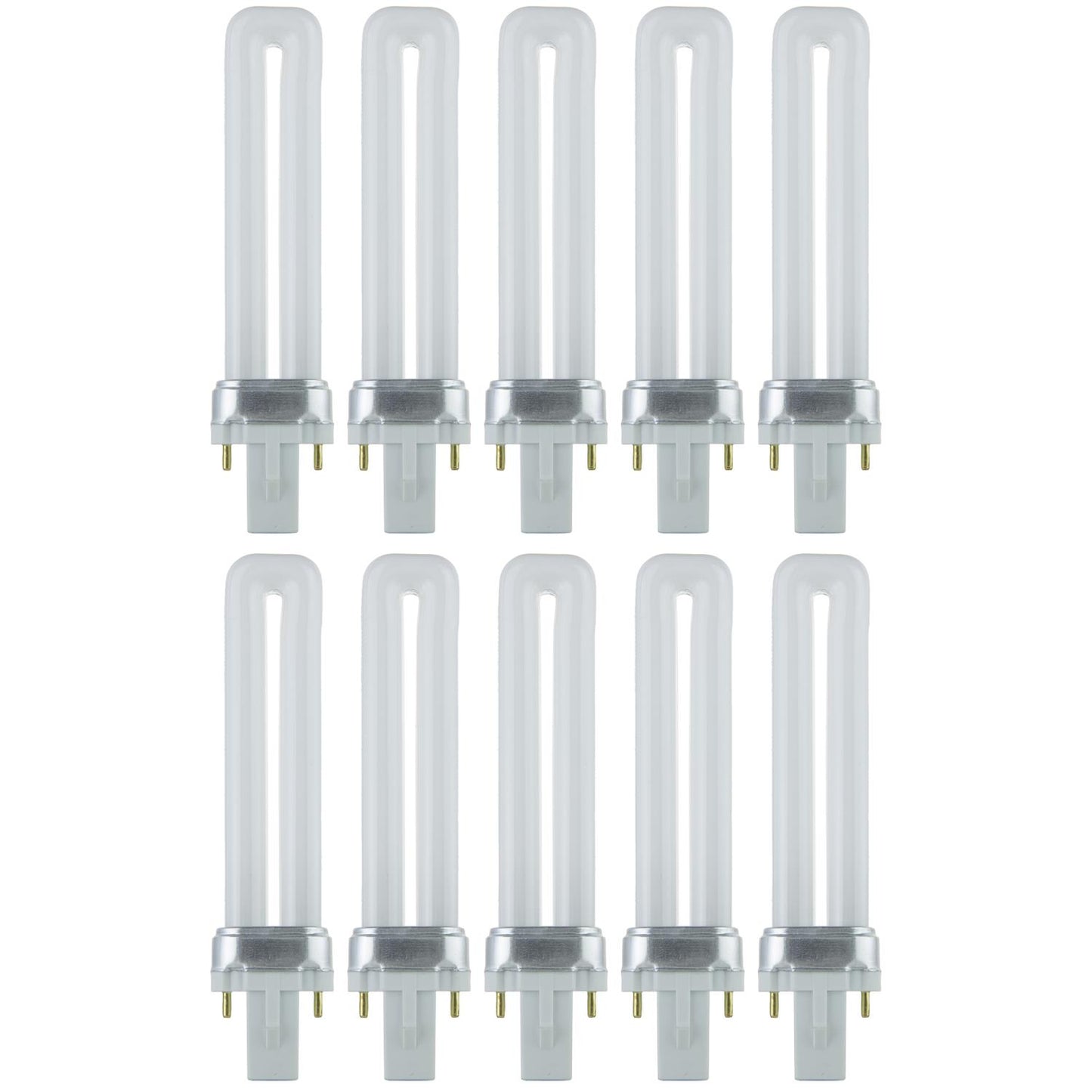 Sunlite 7 Watt PL 2-Pin Single U-Shaped Twin Tube, G23 Base, Warm White