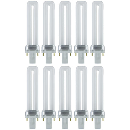 Sunlite 7 Watt PL 2-Pin Single U-Shaped Twin Tube, G23 Base, Warm White