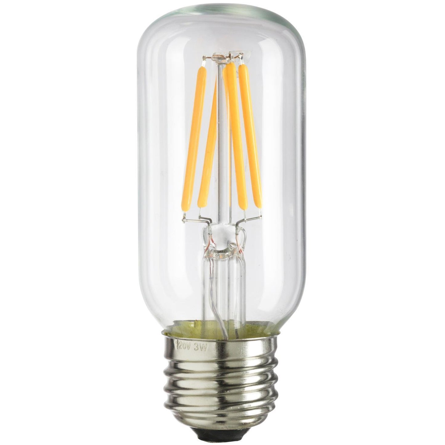 Sunlite 80458 LED Filament T12 Tubular Light Bulb, 3 Watts (25W Equivalent), 240 Lumens, UL Listed, 104 mm, Medium E26 Base, Dimmable, 2200K Amber, Pack of 6