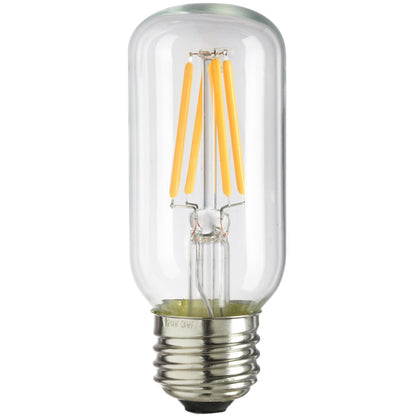 Sunlite 80458 LED Filament T12 Tubular Light Bulb, 3 Watts (25W Equivalent), 240 Lumens, UL Listed, 104 mm, Medium E26 Base, Dimmable, 2200K Amber, Pack of 6