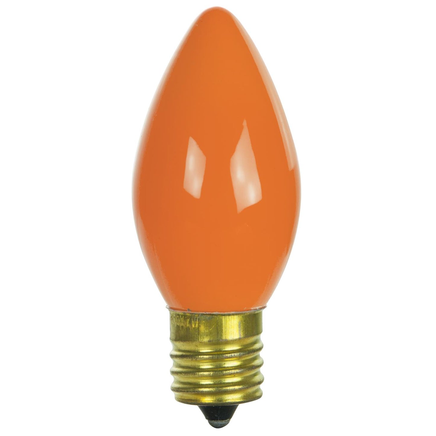 25 Pack Sunlite 7 Watt C9 Colored Night Light, Intermediate Base, Ceramic Orange