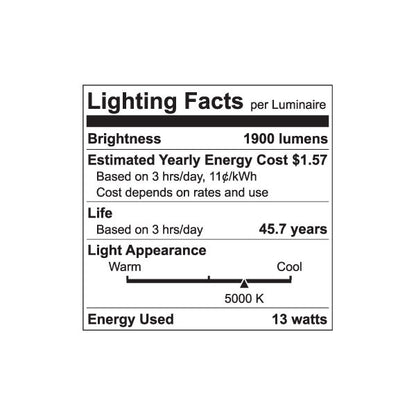 Luxrite LED 4' T8 Universal 13W Shatter Proof Ballast Compatible Light Tube, G13 Base, 1950 Lumens, 5000K - Bright White, 83 CRI, Frosted White Finish (LR34193)