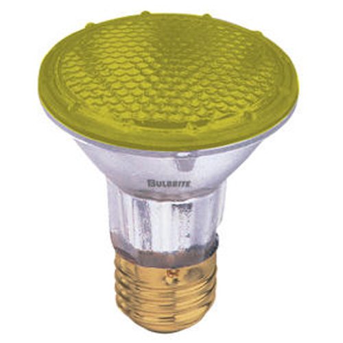 Bulbrite H50PAR20Y 50 Watt Dimmable Colored Light Halogen PAR20, Medium Base, Yellow