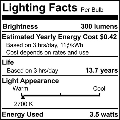 Bulbrite LED Filament Pack of (4) 3.5 Watt Mini T4 Light Bulbs with Clear Finish and Bi-Pin (G9) Base - 2700K (Warm White Light), 300 Lumens