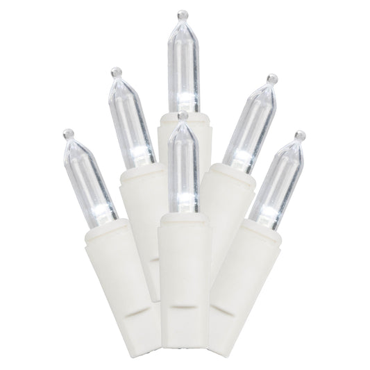 Vickerman 50 LED Cool White Dura-Lit Light on White Wire, 37' Christmas Light Strand- 2 Pack