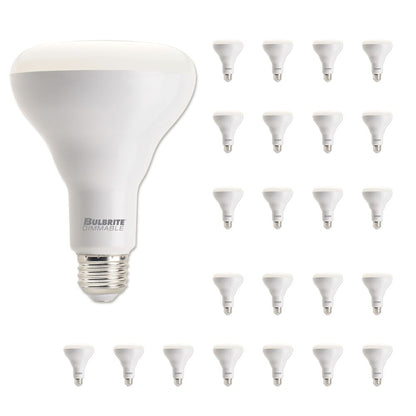 Bulbrite LED BR30 Dimmable Medium Screw Base (E26) Light Bulb 65 Watt Equivalent 3000K, Frost 24-Pack