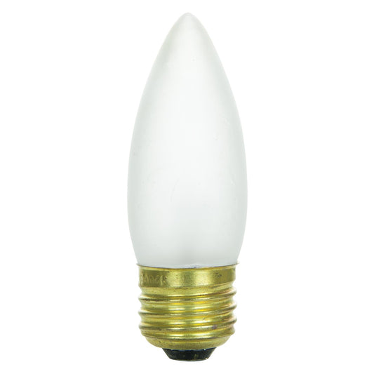 Sunlite 60 Watt Torpedo Tip Chandelier  Medium Base Frost