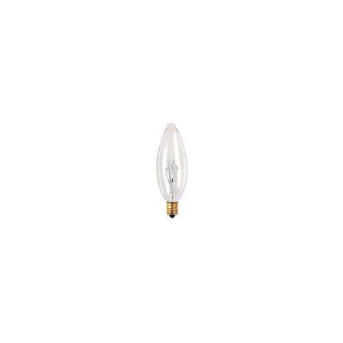 Bulbrite 60CTC/32/2 60 Watt Incandescent B10 Torpedo Chandelier Bulb, Candelabra Base, Clear