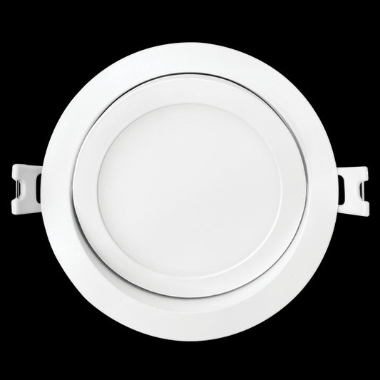 Luxrite LED 4" Mini Panel High Output Round Gimbal Canless Wafer Spotlight, 12W, 950 Lumens, Color Selectable - 2700K/3000K/3500K/4000K/5000K, 80 CRI, White Finish, Dimmable, Pack of 2 (LR23742)